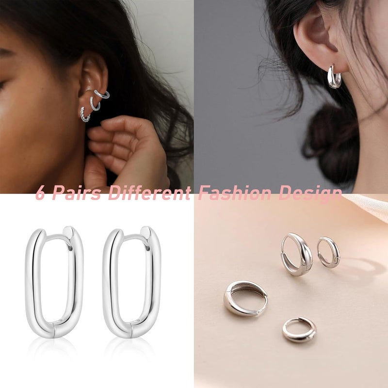MIDEEO Gold/Sliver Chunky Hoop Earrings Set for Women, 14K Gold Plated Twisted Huggie Hoop Earring Hypoallergenic Thick Open Lightweight Chunky Hoop Earrings Jewelry for Gifts - Image 5